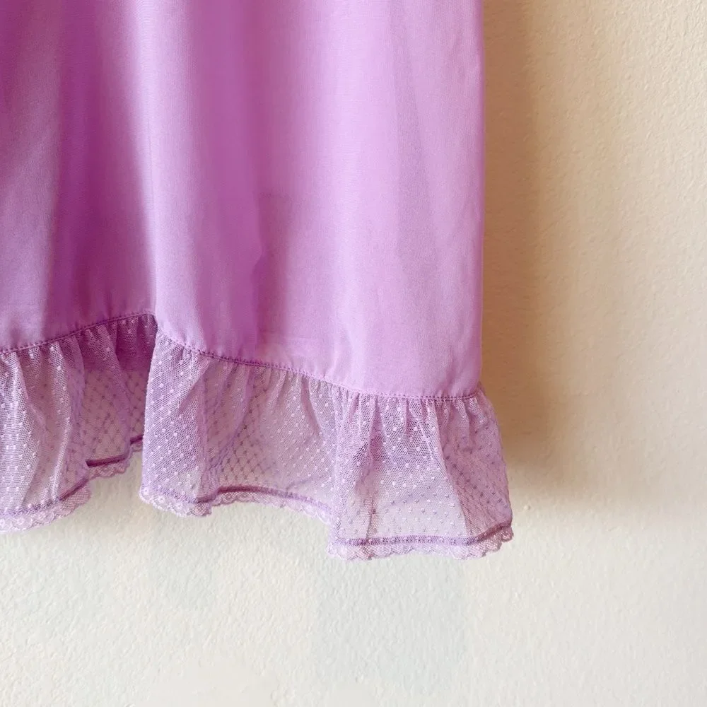 Victoria's Secret Angels Y2K Lavender Purple Coquette Lace Nightie Slip Dress